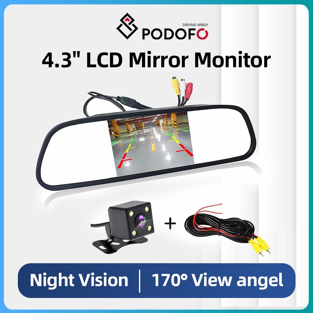 Podofo Ĺ ī޶  ڵ  , 4.3 ġ TFT LCD 4 LED Ʈ  CCD ڵ Ĺ ī޶ ̷ 